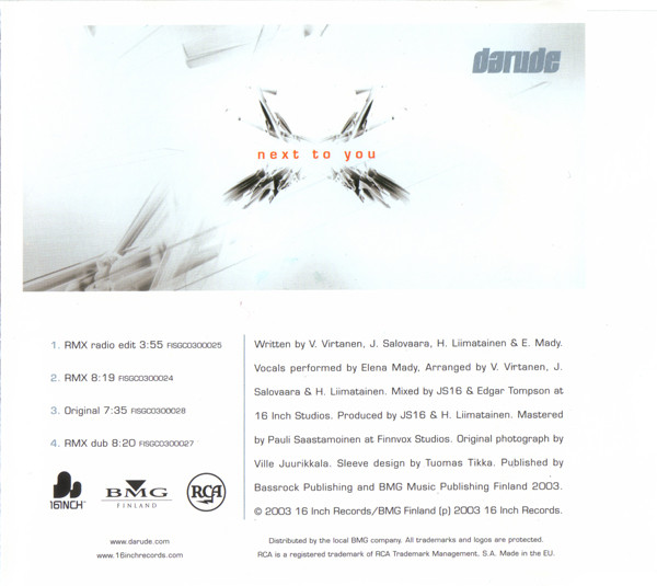 descargar álbum Darude - Next To You