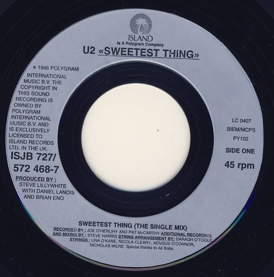 U2 – Sweetest Thing (1998, Vinyl) - Discogs
