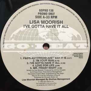 Lisa Moorish – I've Gotta Have It All (Vinyl) - Discogs