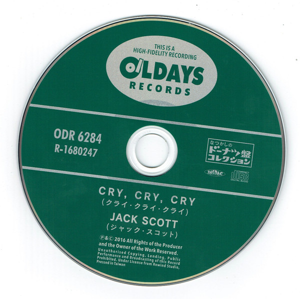 descargar álbum Jack Scott - クライクライクライ Cry Cry Cry