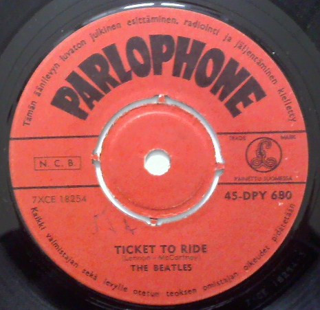 The Beatles – Ticket To Ride / Yes It Is (1965, Scranton Pressing