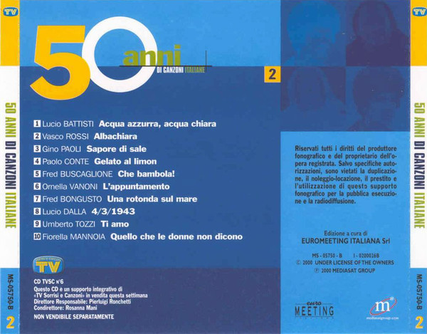 télécharger l'album Various - 50 Anni Di Canzoni Italiane 2