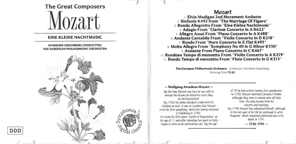 lataa albumi The European Philharmonic Orchestra - The Great Composers Mozart Eine Kleine Nachtmusic