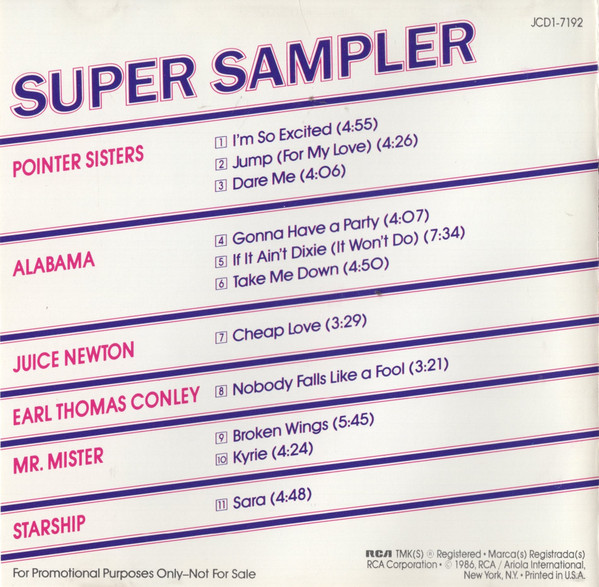 télécharger l'album Various - Super Sampler Chevy Super Tour 86