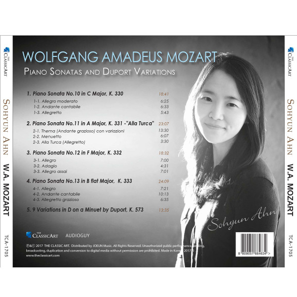 télécharger l'album Sohyn Ahn, Wolfgang Amadeus Mozart - Piano Sonatas And Duport Variations