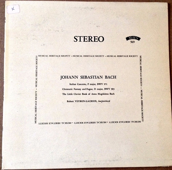 Album herunterladen Johann Sebastian Bach, Robert VeyronLacroix - Italian Concerto F Major BWV 971 Chromatic Fantasy And Fugue D Major BWV 903 The Little Clavier Book Of Anna Magdalena Bach