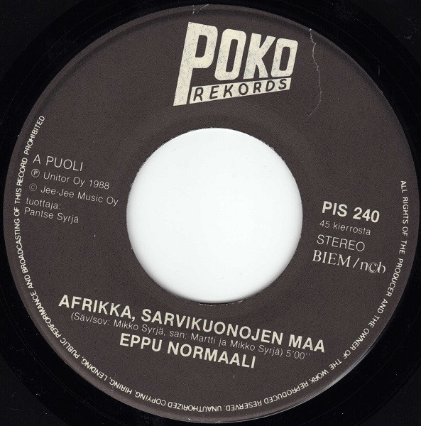 descargar álbum Eppu Normaali - Afrikka Sarvikuonojen Maa
