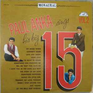Paul Anka - Paul Anka Sings His Big 15 Volume 2 album cover