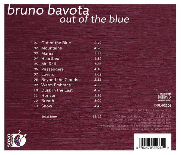 lataa albumi Bruno Bavota - Out of The Blue