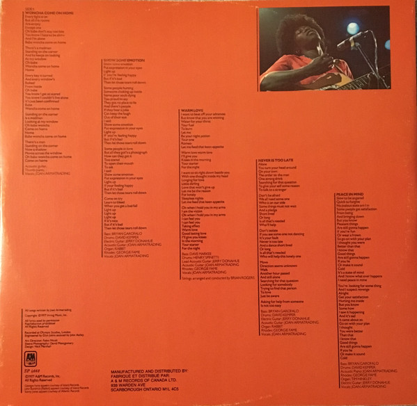 Joan Armatrading - Show Some Emotion | A&M Records (SP 4663) - 5