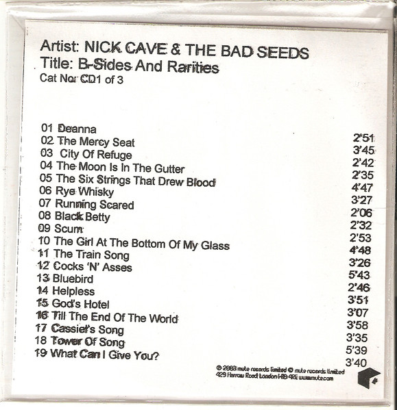 Nick Cave & The Bad Seeds - B-Sides & Rarities | Releases | Discogs