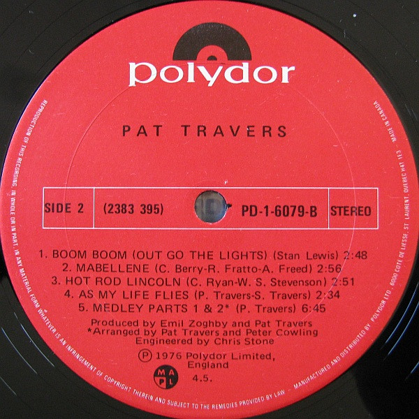 Pat Travers - Pat Travers | Polydor (PD-1-6079) - 4