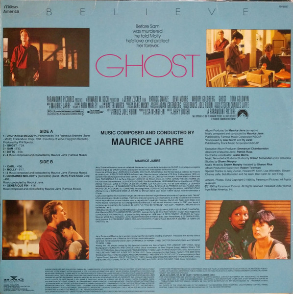 Maurice Jarre - Ghost (Trilha Sonora Original do Filme do Outro Lado da  Vida) (Álbum) - Mr Groove Records