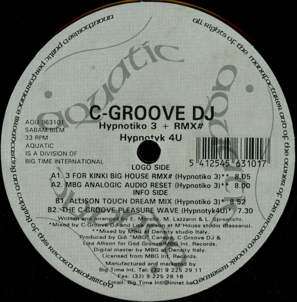 last ned album CGroove DJ - Hypnotiko 3 Hypnotyk 4U