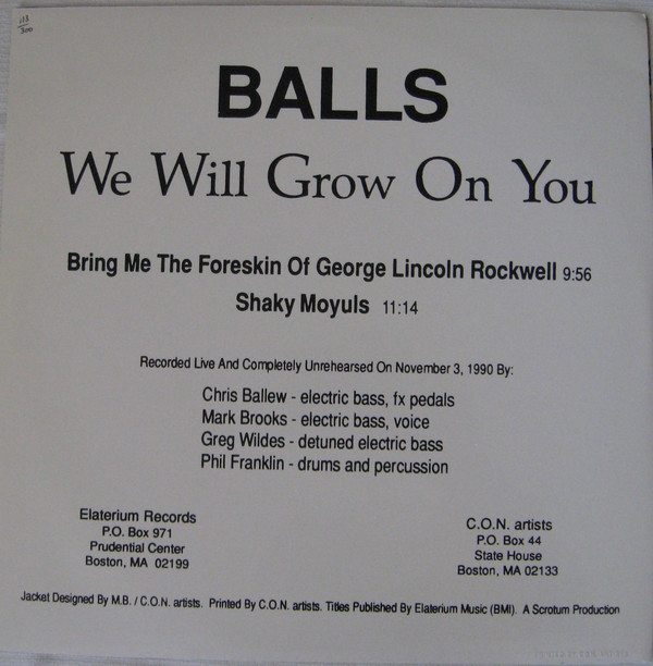 télécharger l'album Balls - We Will Grow On You