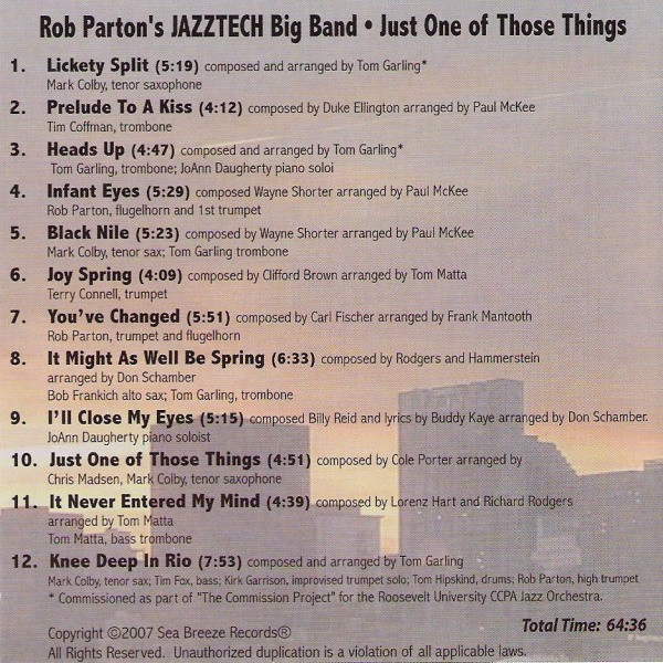 ladda ner album Rob Parton's Jazztech Big Band - Just One Of Those Things