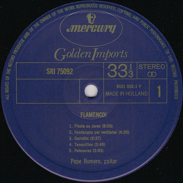 Pepe Romero - Flamenco! | Mercury (SRI 75092) - 3