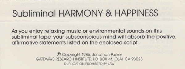 last ned album Jonathan Parker - Easy Listening Subliminal Harmony Happiness