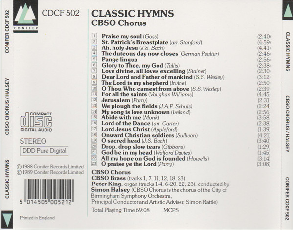 last ned album CBSO Chorus, Simon Halsey - Classic Hymns