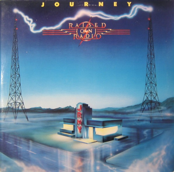 JOURNEY RAISED ON RADIO 1986 ALBUM COVER ON A MUG. 