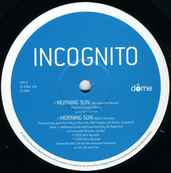 Incognito - Morning Sun | Releases | Discogs