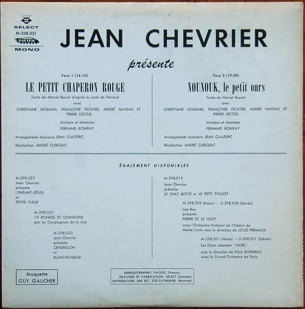 Album herunterladen Jean Chevrier - Le Petit Chaperon Rouge Nounouk Le Petit Ours
