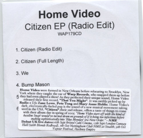 télécharger l'album Home Video - Citizen EP Radio Edit
