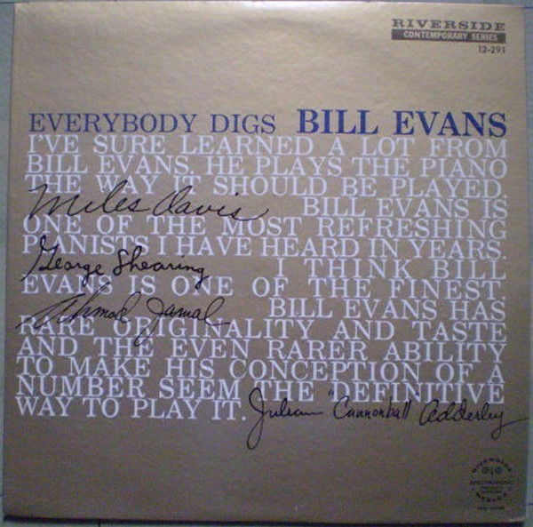 Bill Evans Trio - Everybody Digs Bill Evans | Releases | Discogs