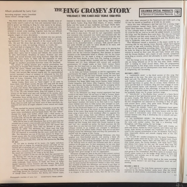 ladda ner album Bing Crosby - The Bing Crosby Story Volume I The Early Jazz Years 1928 1932