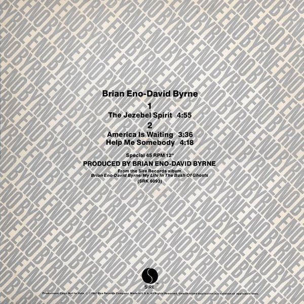 Brian Eno - David Byrne – The Jezebel Spirit (1981, Vinyl) - Discogs