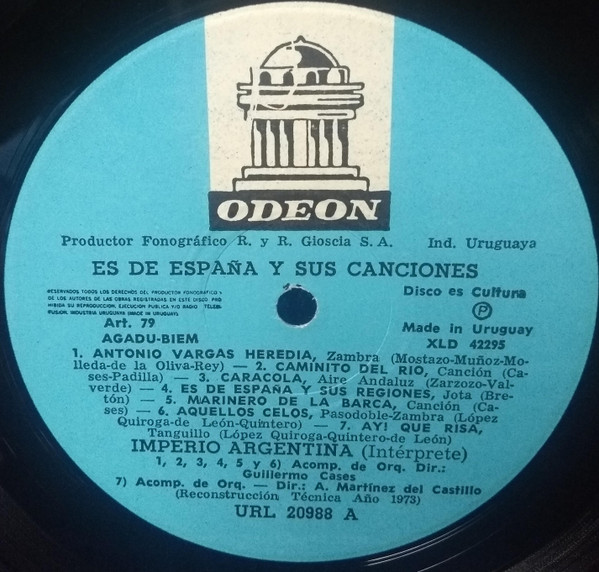 last ned album Imperio Argentina - Es De España Y Sus Canciones