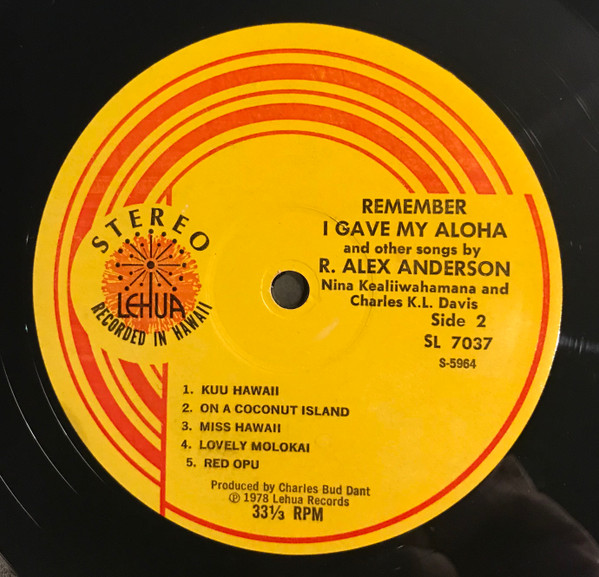 ladda ner album Nina Kealiiwahamana & Charles KL Davis - Remember I Gave My Aloha And Other Songs By R Alex Anderson