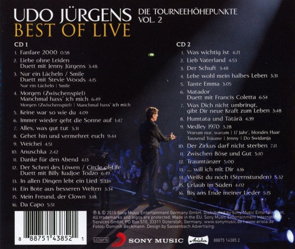 lataa albumi Udo Jürgens - Best Of Live Die Tourneehöhepunkte Vol1