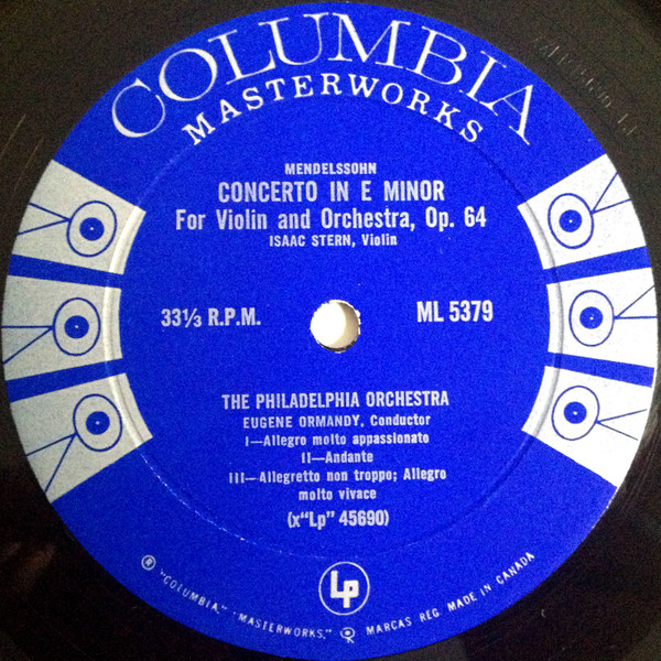 Isaac Stern , The Philadelphia Orchestra , Eugene Ormandy Conductor, Tchaikovsky - Mendelssohn - Violin Concerto In D Major • Violin Concerto In E Minor | Columbia Masterworks (ML 5379) - 4