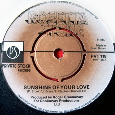 Rosetta Stone – Sunshine Of Your Love (1977, Vinyl) - Discogs