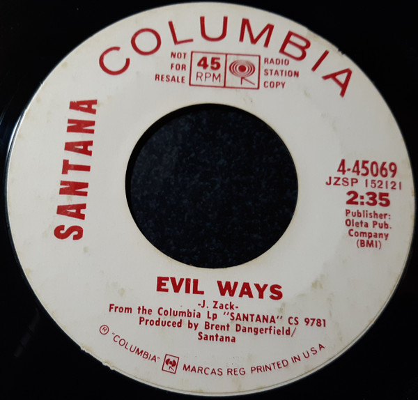 Santana – Evil Ways / Waiting (1969, Terre Haute Pressing, Vinyl