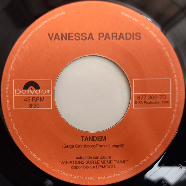 Vanessa Paradis - Tandem | Releases | Discogs