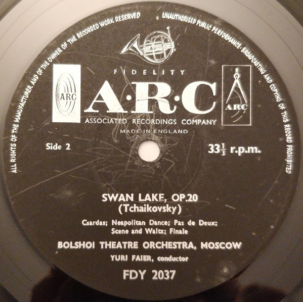 ladda ner album Tchaikovsky, The Bolshoi Theatre Orchestra , Moscow, Conducted By Yuri Faier - Swan Lake Ballet Op 20