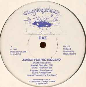 Raz - Amour Puetro Riqueno (Puerto Rican Lover) album cover
