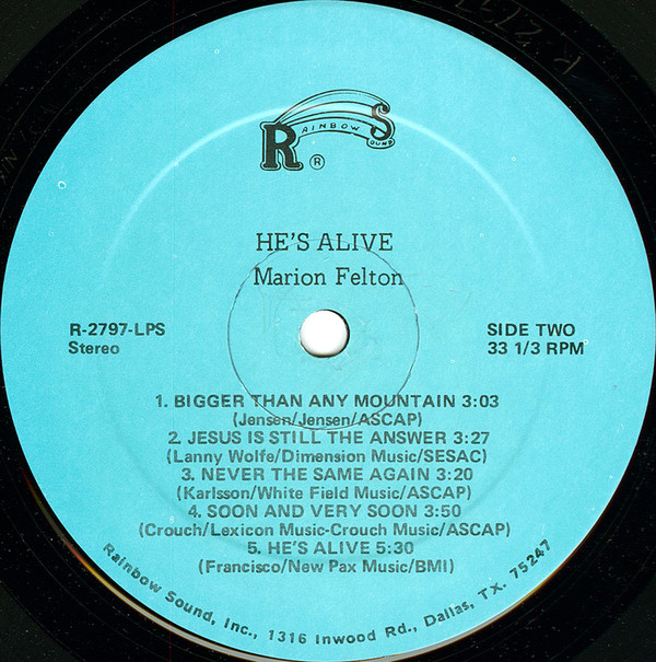 descargar álbum Marion Felton - Hes Alive