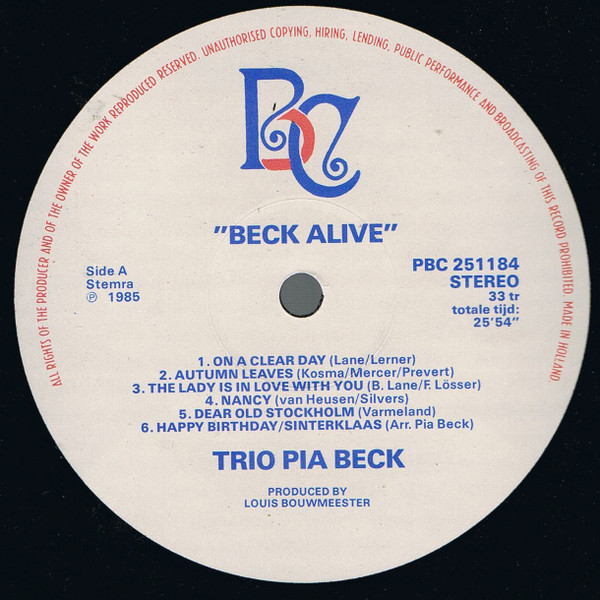 descargar álbum Pia Beck - Beck Alive