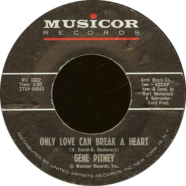 Gene Pitney Only Love Can Break A Heart 1962 Vinyl Discogs