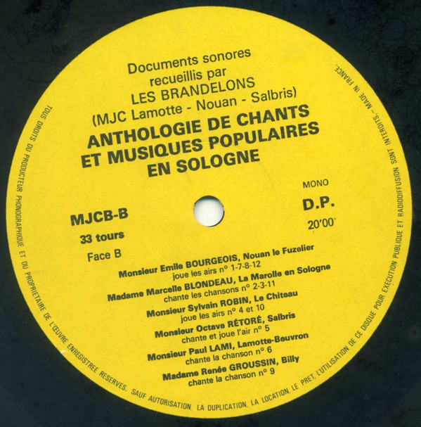 ladda ner album Les Brandelons - En Sologne Danses Et Chants Populaires
