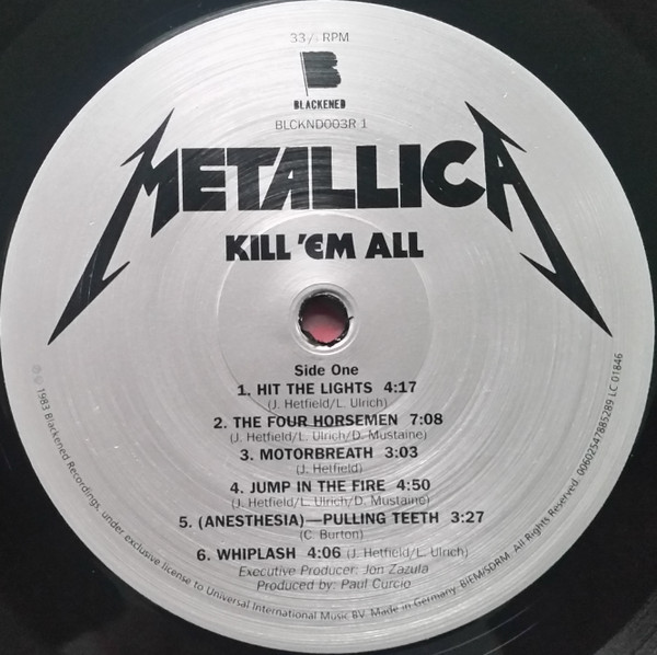 Metallica – Kill 'Em All (2016, Vinyl) - Discogs