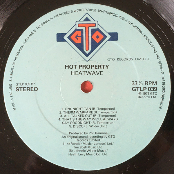 Heatwave - Hot Property | GTO (GTLP 039) - 4