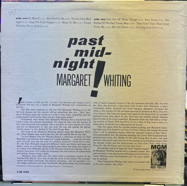 ladda ner album Margaret Whiting - Past Midnight