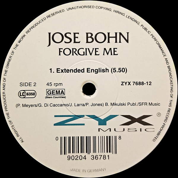 baixar álbum Jose Bohn - Forgive Me