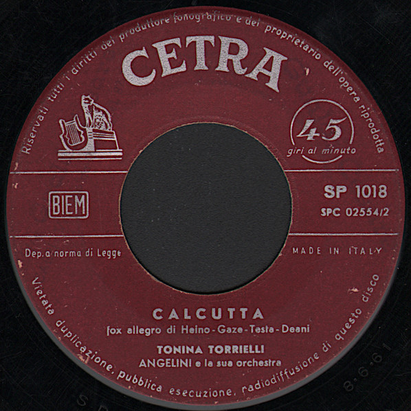 Tonina Torrielli – Calcutta (1961, Vinyl) - Discogs