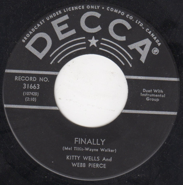 Kitty Wells And Webb Pierce – Finally (1965, Vinyl) - Discogs