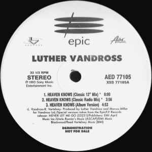 Luther Vandross – Heaven Knows (1993, Vinyl) - Discogs